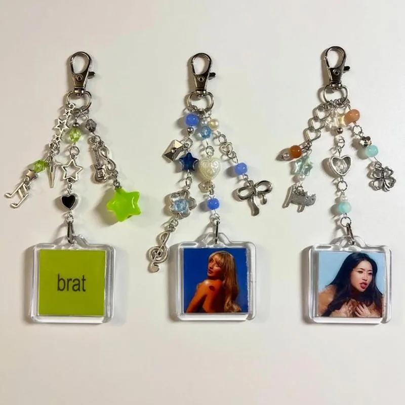handmade album keychains beaded jewelry phone charm