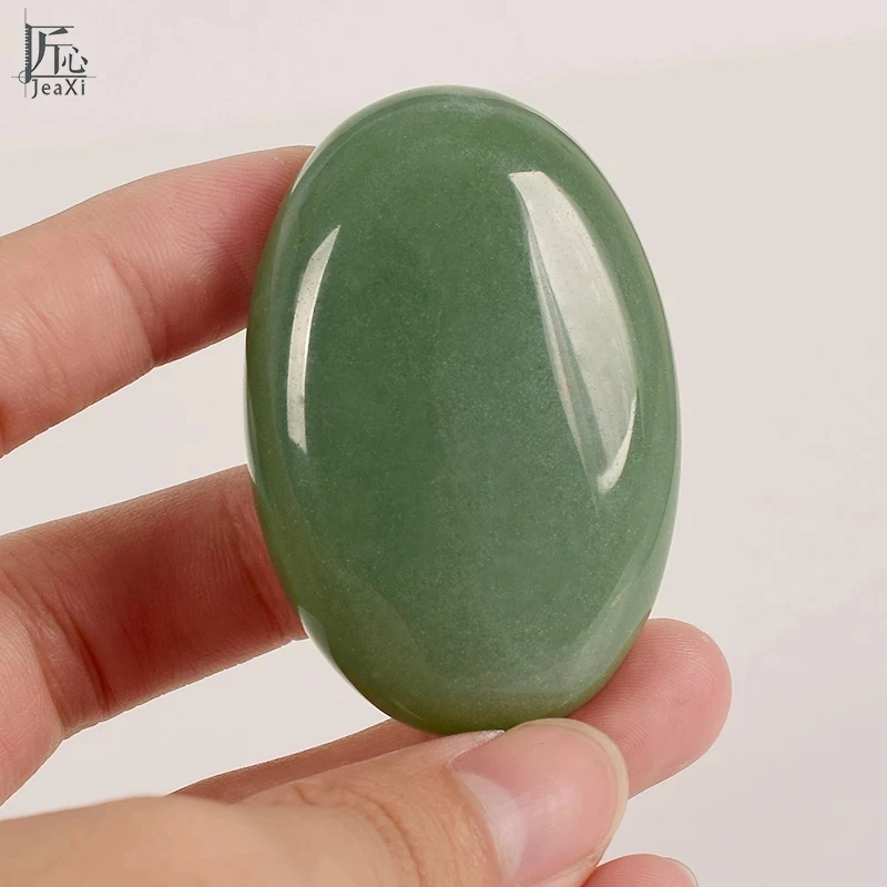 6*4 cm Jade Soap Stone Natural Aventurine Healing Massage Handle Piece palm stone Raw Crystal Craft Chakra Feng Shui Home Decor