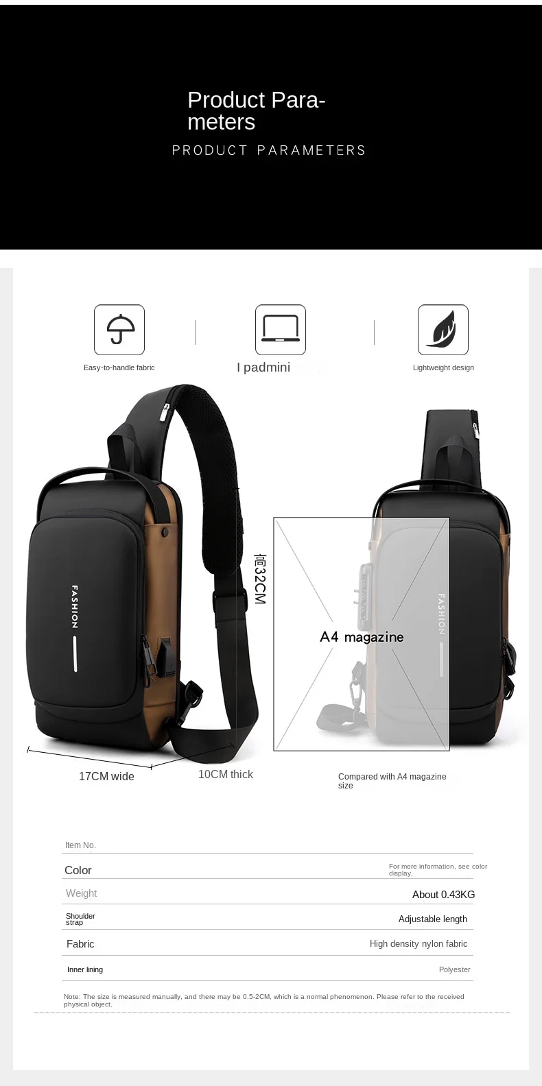 Men's Motorcycle Bag New Code Anti Theft Chest Bag Men's Bag Single Shoulder Bag Sports Waist Bag Multi Functional Crossbody Bag