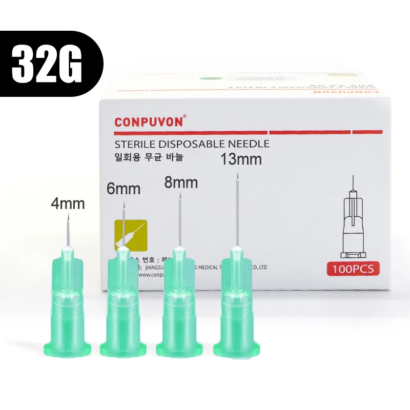 

100pcs/box 32G 4mm 6mm 8mm 13mm Disposable Needle Small Painless Tattoo Needle Injection Needle Surgical Tool