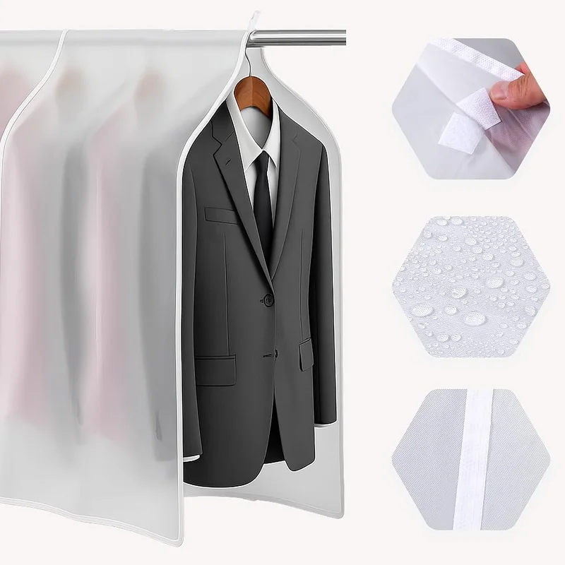 Kleidung Staubdicht Abdeckung Haushalt Transparent Kleid Kleidung Kleidungsstück Staub Abdeckungen Organizer Wasserdicht Mantel Kleiderschrank Lagerung – Detail 2