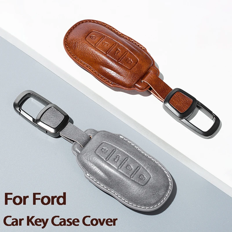 

Fashion Car Smart Key Case Cover Shell Fob For Ford Territory Leather Protector Shell Fob Keychain