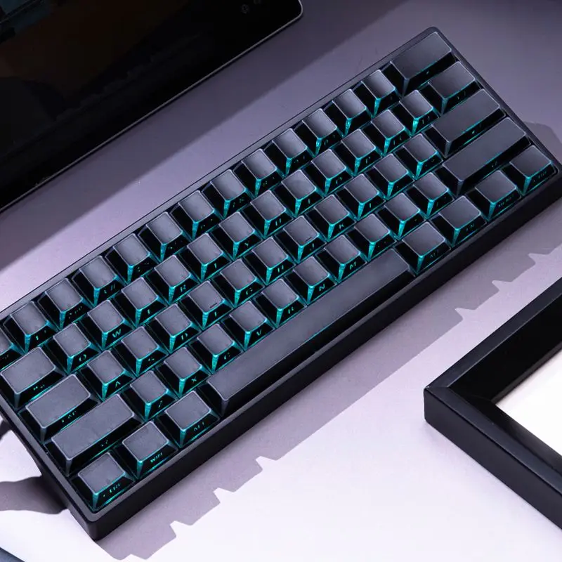 Side engraved transparent folding screen compatible mechanical keyboard 60-108 ev63 keycap