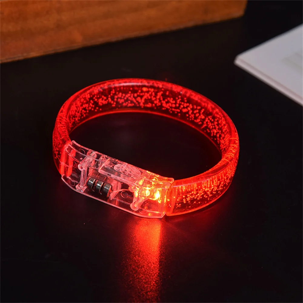 1pcs Led Light Up Bracelets Neon Glowing Bangle Luminous Wristbands Glow In The Dark Party Supplies For Kids Adults