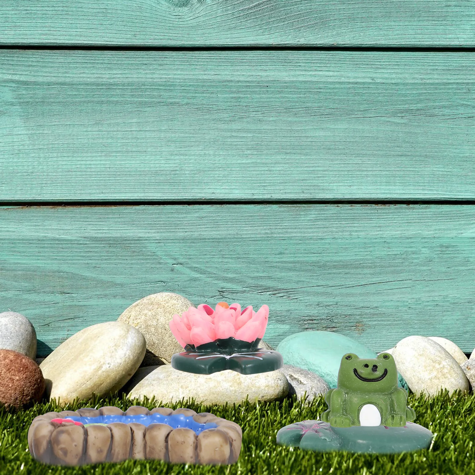 

12pcs Miniature Pond Ornament Fairy Garden Decoration For Lawn Tabletop Bookshelf Landscape Fairy Garden Pond Use