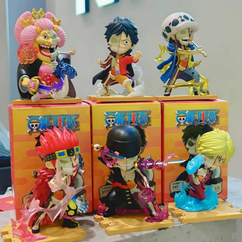 Caja ciega Original de una pieza, serie The Battle Of Ghost Island, medio cráneo, Anime, modelo de figuras de acción periféricas, juguetes de regalo