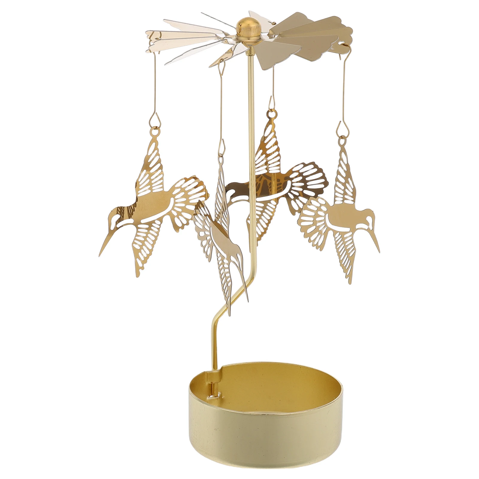 

Tea Light Carousel Hummingbird Rotating Holder Home Decor Aromatherapy Diffuser Essential Oil Burner Spinner Retro