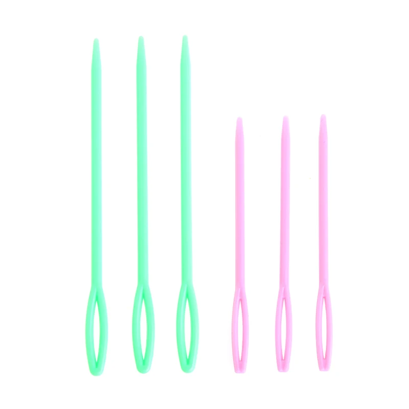 6Pcs Plastic Sewing Needles Binca Crochet Knitting Cross Stitch Needles 7/9cm