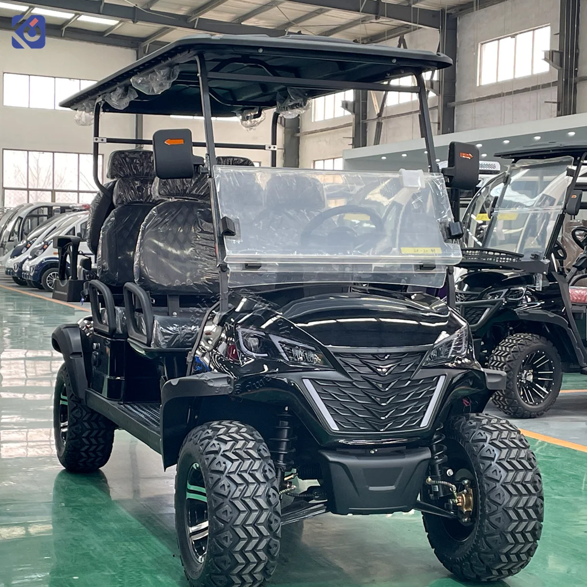 Custom Body 72V Lithium Electric Golf Cart 6 Seater Off Road Lifted Street Legal Vehicle Club Car