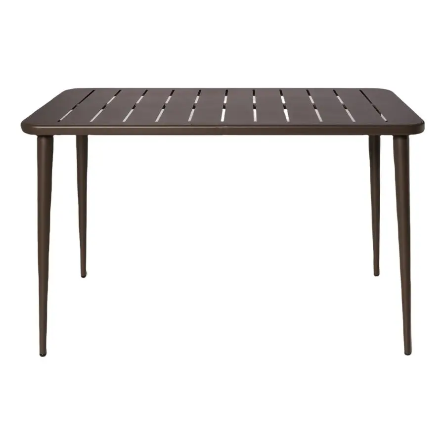 طاولة طعام مستطيلة معدنية للفناء تتسع لـ 6 أشخاص للأماكن الخارجية والمنزل والمقهى وطاولة بار ومكتب اجتماعات الكمبيوتر في الحديقة الخلفية #1