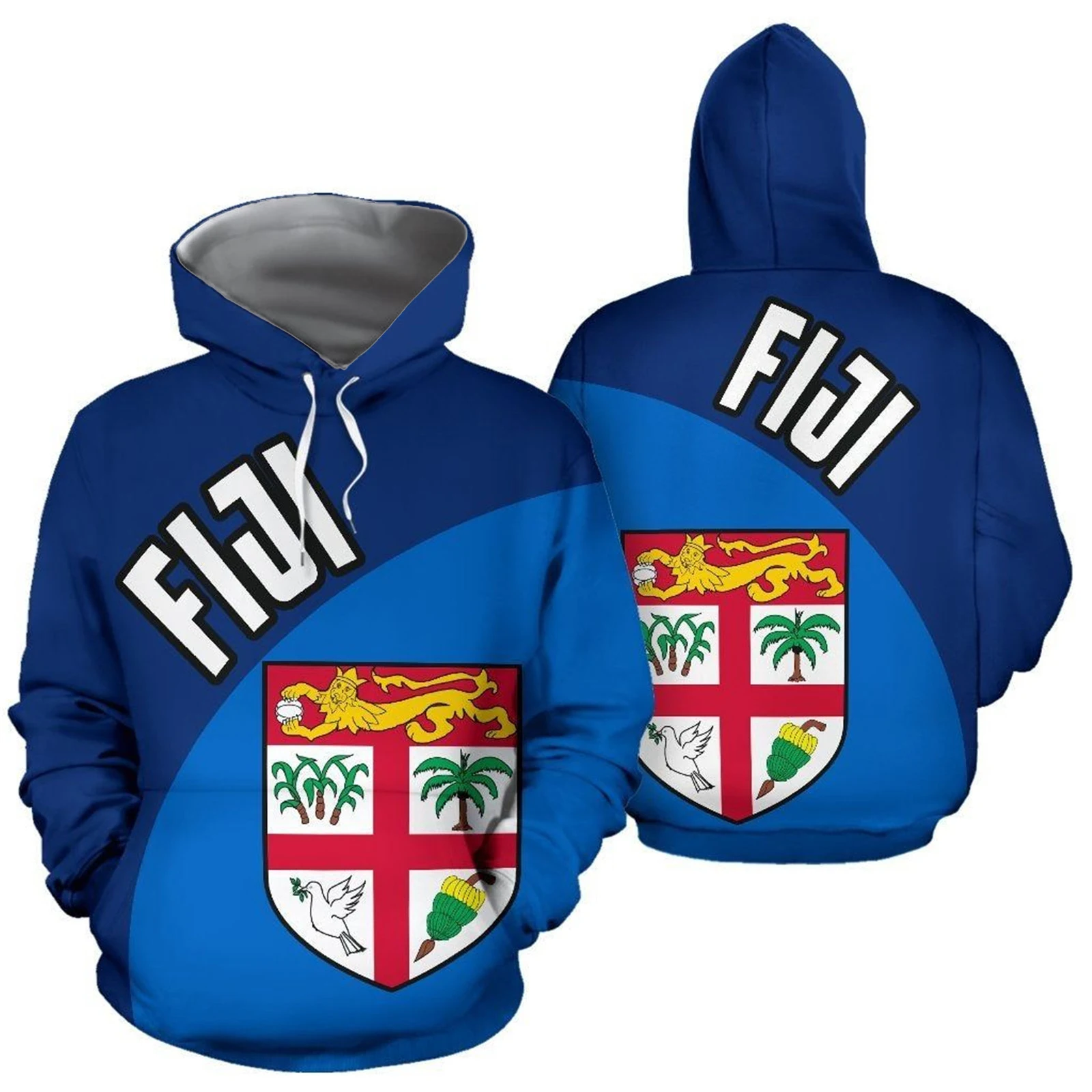 HX Fashion Hoodies Mens Sweatshirts Puerto Rico Fiji National Regional Flag Printed Coats Casual Pullovers Tops Dropshipping