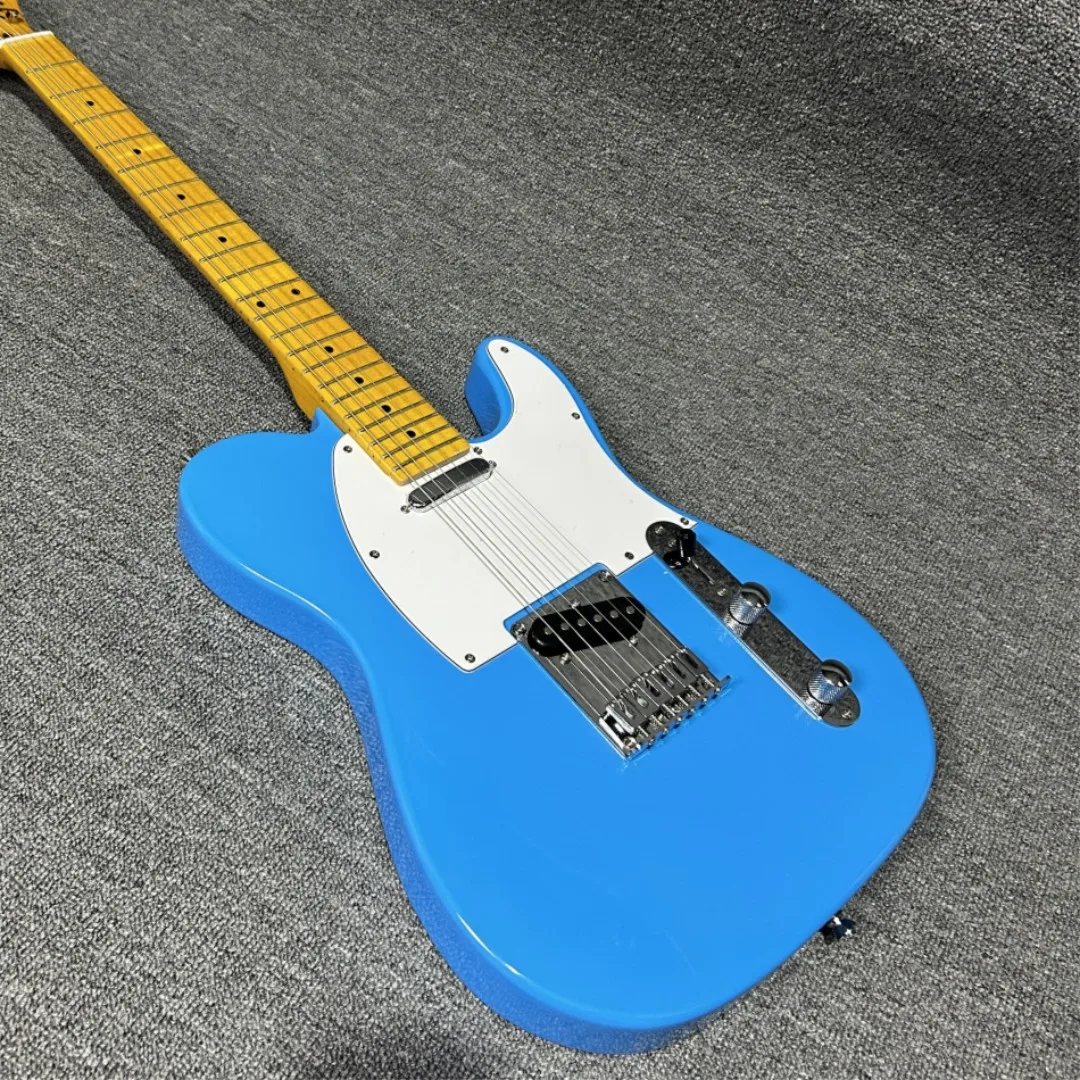 Work Fine Feel Comfortable Sound Super Great Blue Tele Electric Guitar Maple Fingerboard Mahogany Guitar Body Musical Performe