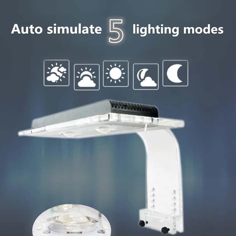 Wifi Control Reef Aquarium Light Auto Simulate Sunrise and Sunset RGB LED Aquarium Light