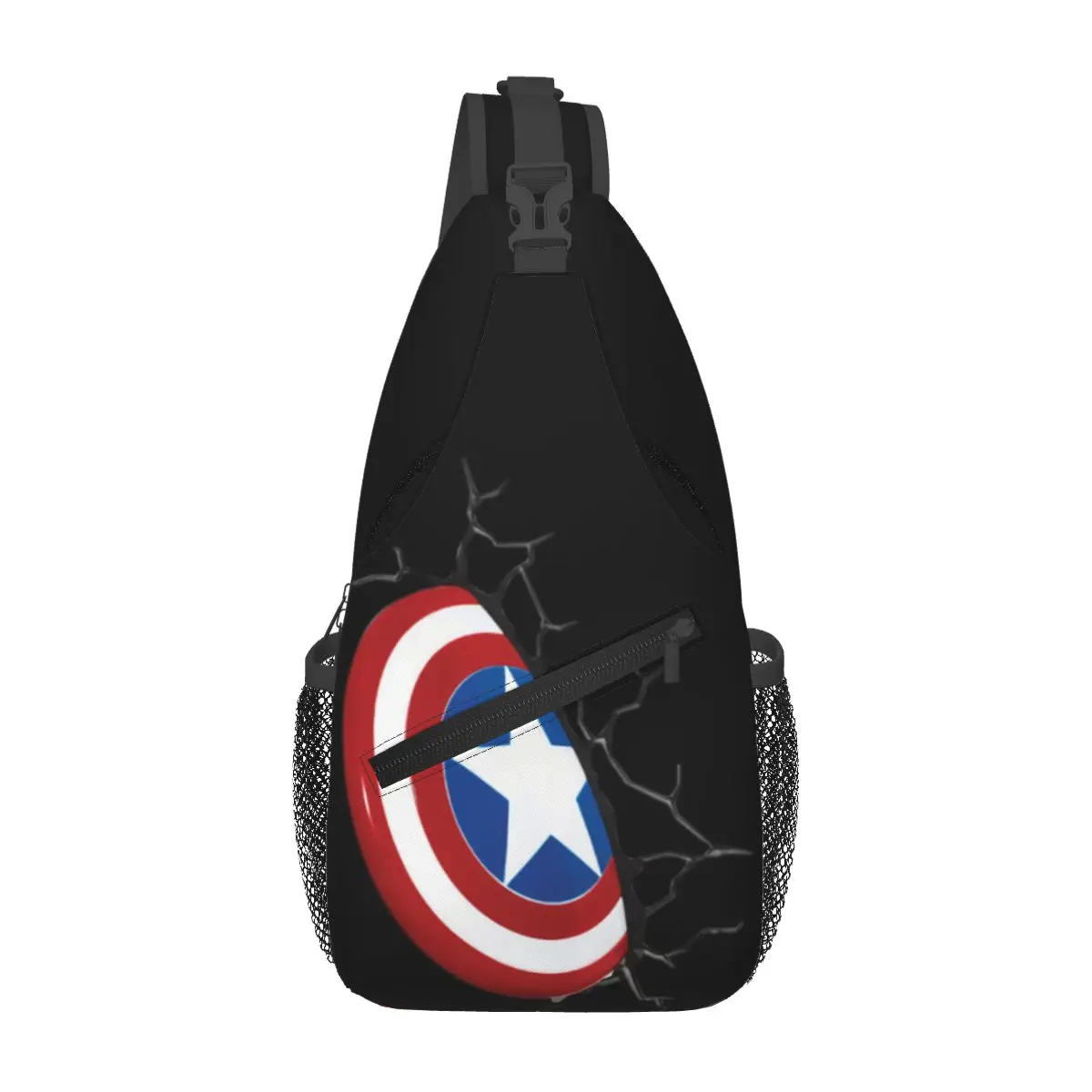 Custom Captain America Shield Shoulder Crossbody Chest Backpack For Cycling Shoulder Chest Bags Sling Bag Shoulder Backpack