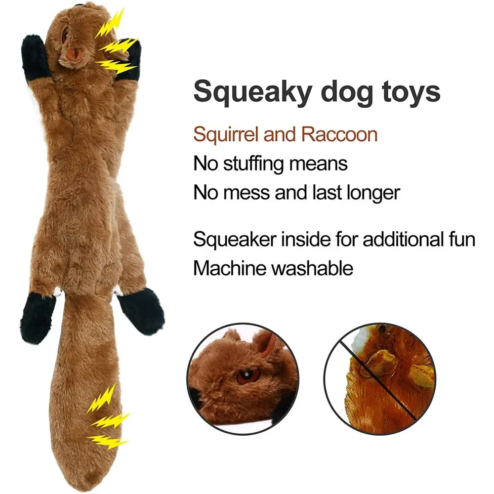 New Pet Squeak Toy Funny Simulated Animal No Stuffing Dog Toy with Squeakers Durable Stuffingless Plush Squeaky Dog Chew Toy