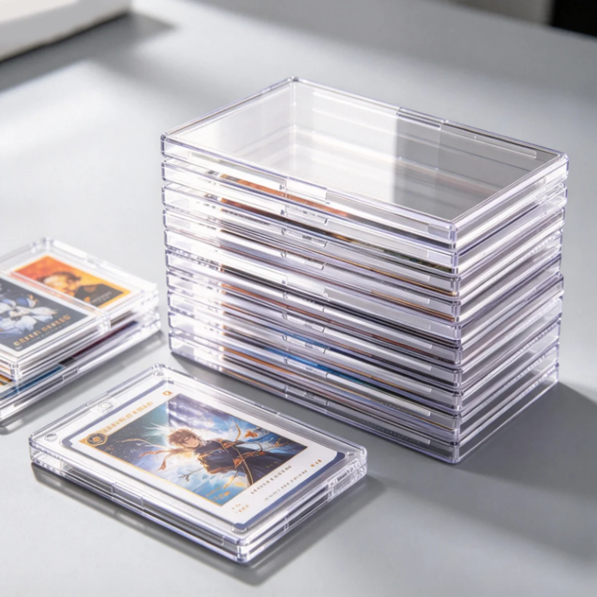 4/6/12pcs Clear Rigid Acrylic Card Cases Protective Toploader Sleeves for Sports Baseball Yu-Gi-Oh MTG TCG Trading Card ZSY
