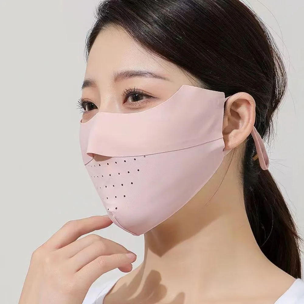 Driving Masks Ice Silk Running Sports Mask Quick-drying Breathable Face Cover Ice Silk Face Protection Sunscreen Mask Face Mask