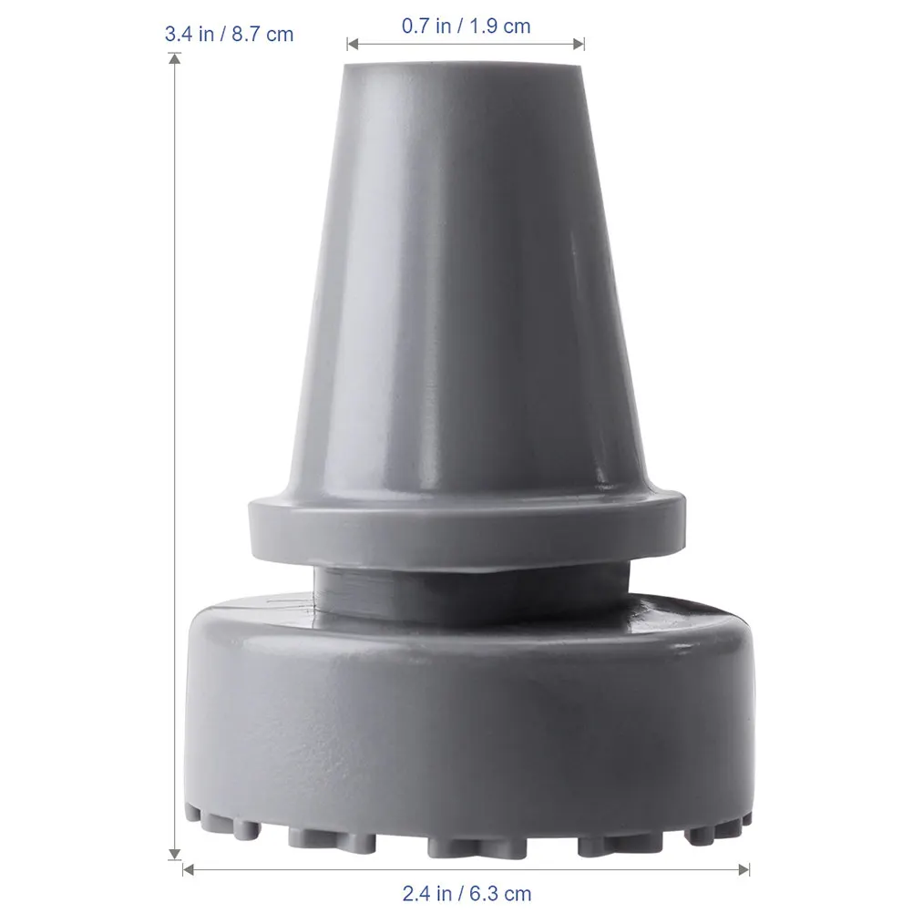 Walking Stick Rubber Antislip Tips 19Mm Inner Diameter Crutch Accessories Grey Walking Stick Feet Crutch Rubber Feet