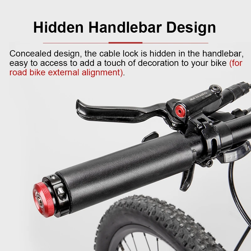 Bike Lock Mountain Bike Road Bike Hidden Steel Cable Lock Portable Helmet Lock Key Lock Anti-theft Lock Bike Riding Accessories