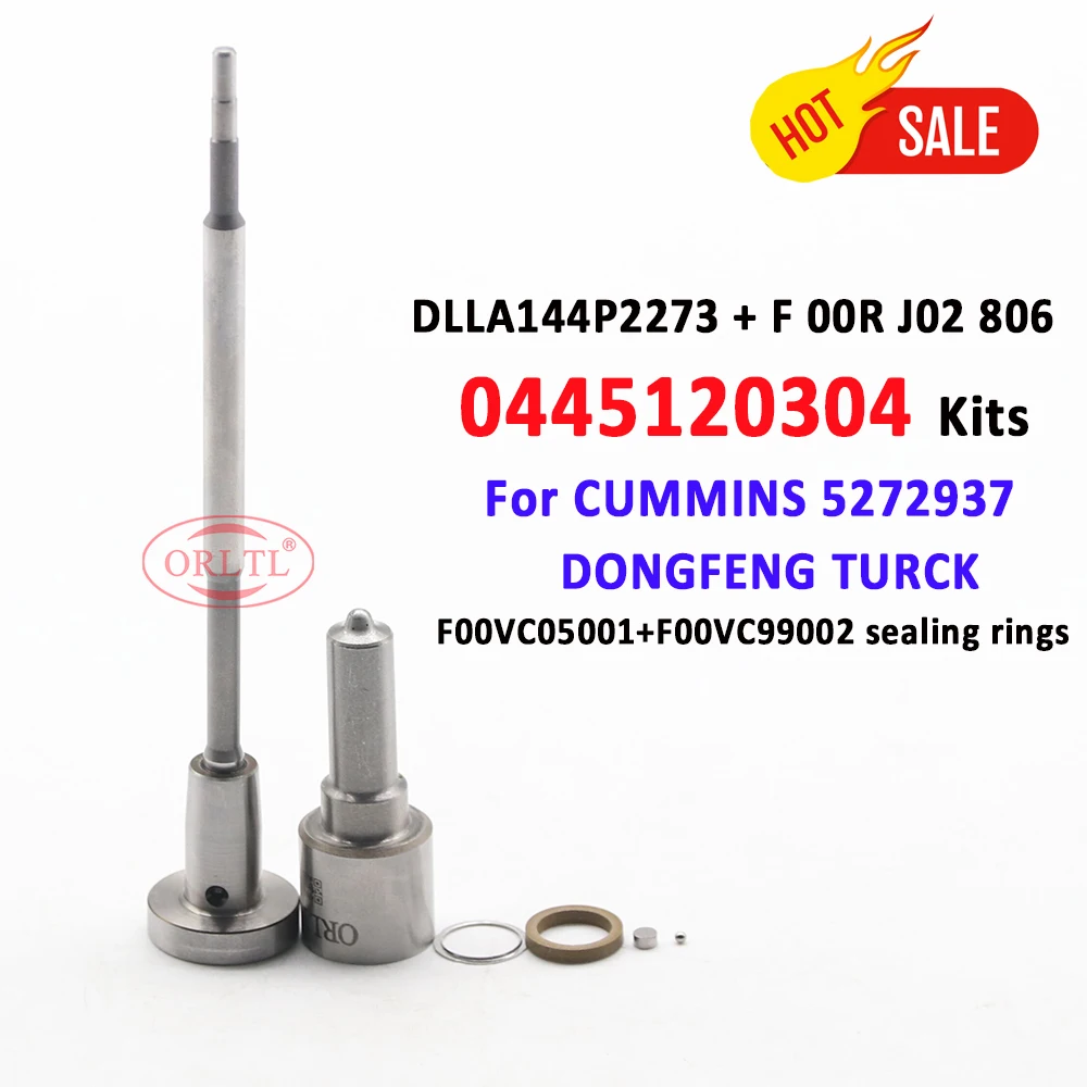 ORLTL 0445120304 Common Rail Injector Repair Kit Nozzle DLLA144P2273 0 433 172273 Valve F00RJ02806 for DONGFENG CUMMINS 5272937