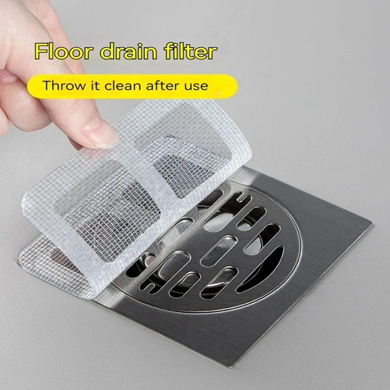 60PCS Disposable Floor Drain Filter Screen, Floor Drain Sticker, Disposable Shower Drain Hair Catcher