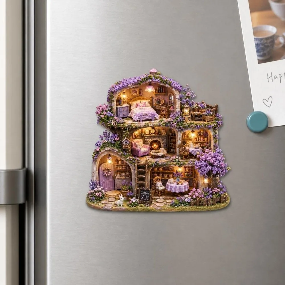 Cute Home Theme Home Fridge Magnet Simulation Cartoon Pattern Refrigerator Magnet 3D Relief Resin 3D Refrigerator Stickers
