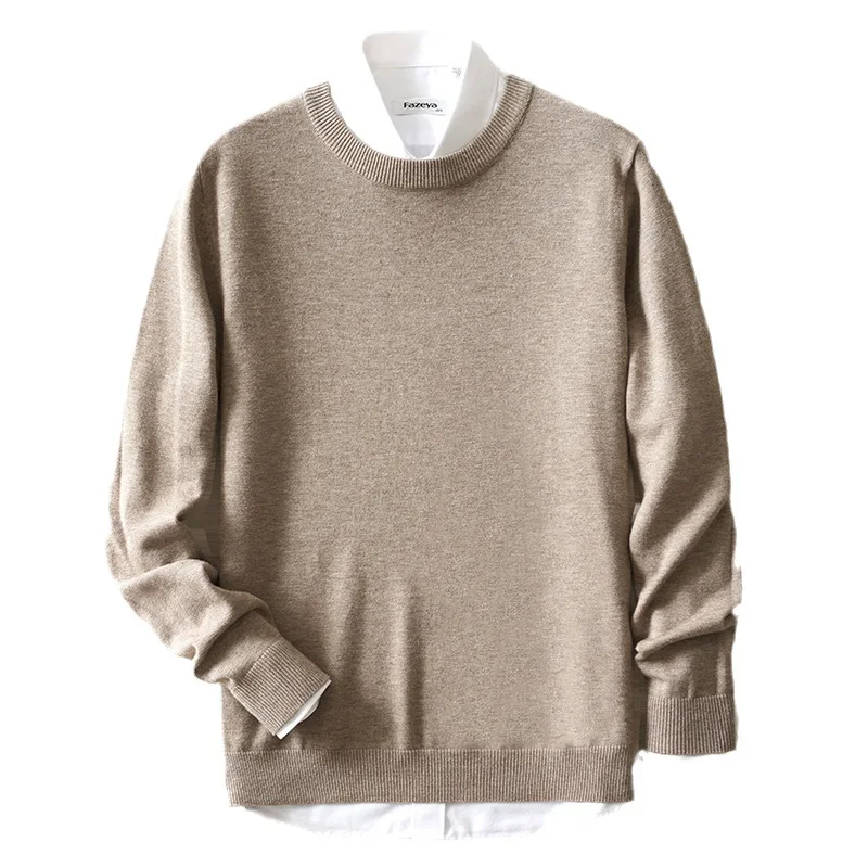 28style Autumn Winter Men's Round Neck Knit Shirt Sweater Fashion Korean Solid Color Casual Knitting Pullover Male Trend Clothes