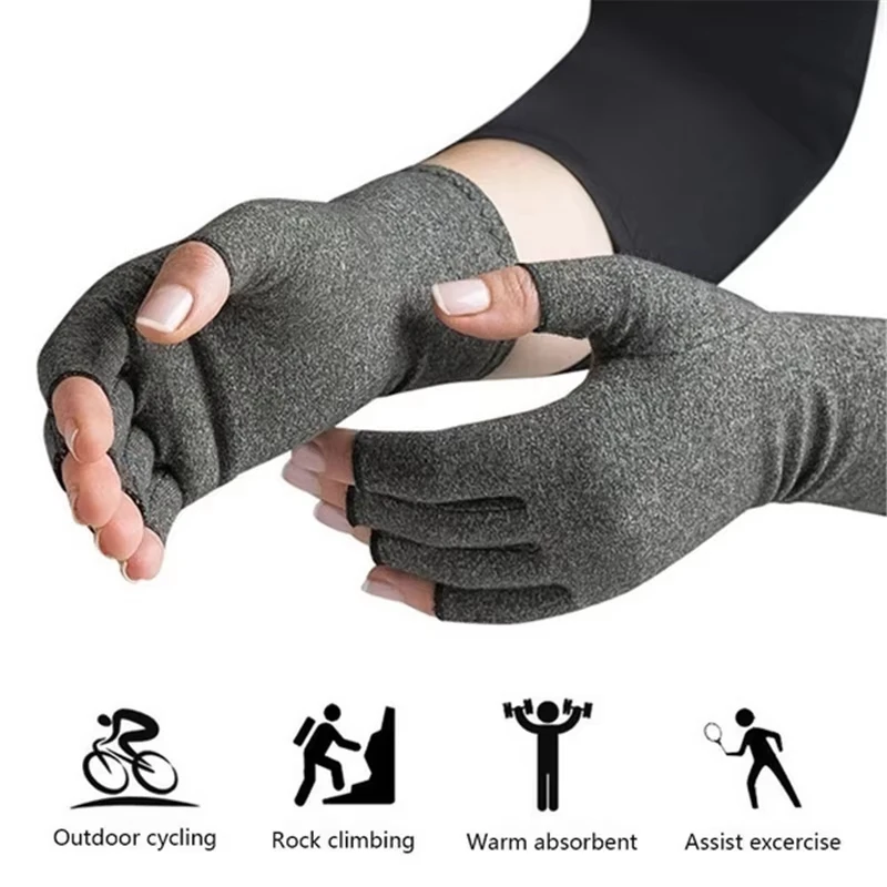 

Compression fingerless gloves Arthritis Gloves Rheumatoid Joint Finger Pain Relief Winter Warm Wrist Fingerless Gloves Cycling