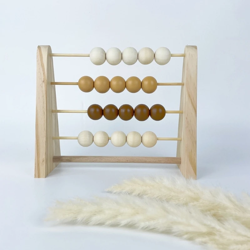 Perline legno Abaco Baby Kids Conteggio artigianale Apprendimento precoce Giocattoli educativi Nursery Baby Room Decorazione