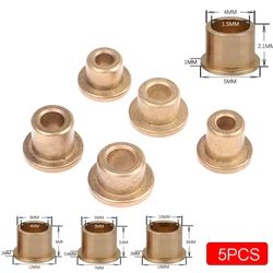 5Pcs Flanging Self-Lubricating Bearing Powder Metallurgy Oil Copper Bushing Guide Sleeve With Stepped Flange Hardware