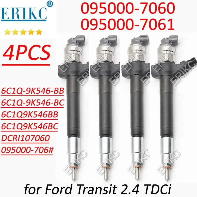 095000-7061 6C1Q-9K546-BB Common Rail Inyector 095000-7060 Diesel Injector DCRI107060 6C1Q-9K546-BC for Ford Transit 2.4 TDCI