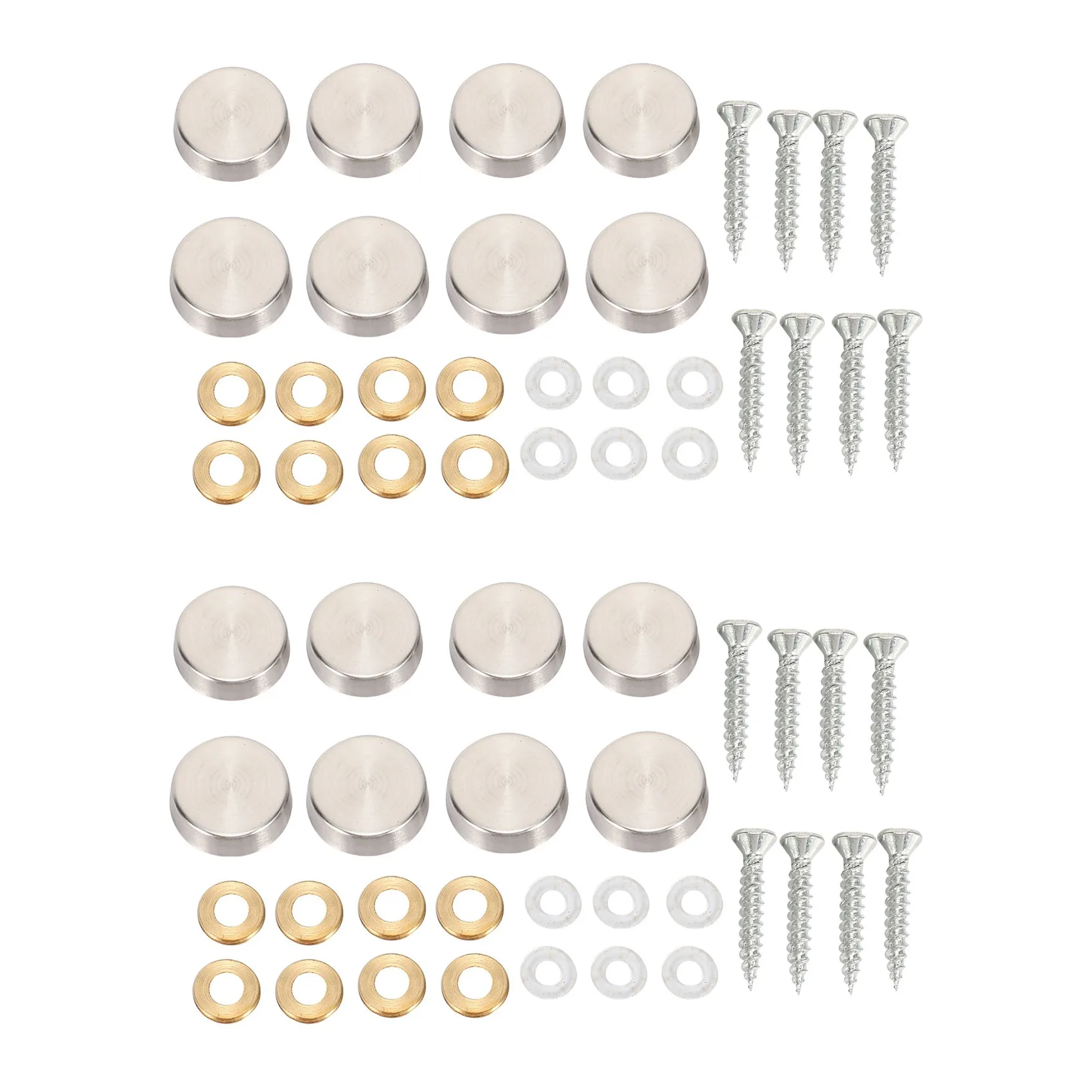 ABUL-16 Mm Stainless Steel Mirror Nails Screw Cap (16 Pieces)