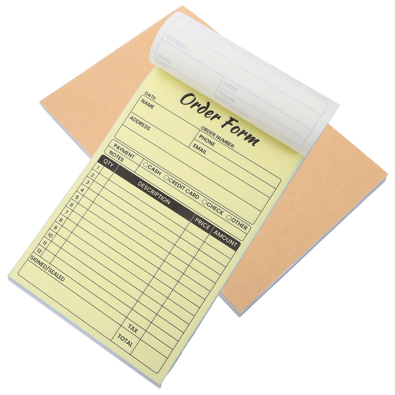 2pcs Invoice Receipt Book For Small Business Order Management Duplicate Copy Order Form Pad For Restaurant Office Use