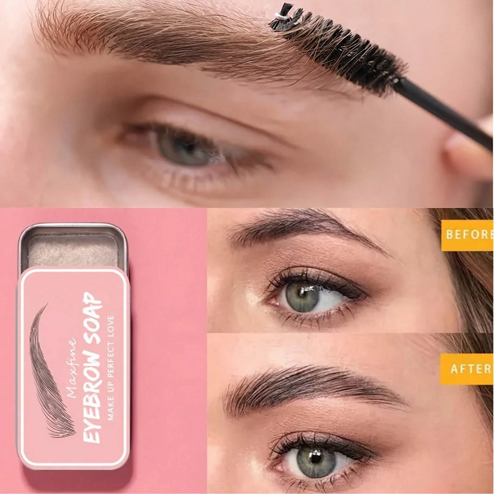 1PC โปร่งใสจัดแต่งทรงผมคิ้วชุดสบู่ขี้ผึ้ง,ยาวนาน NATURAL Hold,แบบพกพา Brow GEL สําหรับ Shaping & Setting