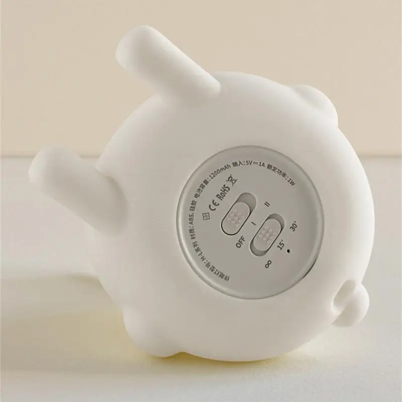 Mobile Phone Holder Led Night Light Timed Lighting Folding-eared Rabbit Sleep Light Foldable Nightlight Warm Light Silicone Lamp