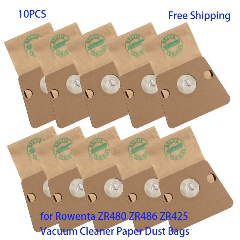 

10PCS Vacuum Cleaner Paper Dust Bag for Rowenta ZR480/ZR486/ ZR425/RO1274/Soam RO1221 Dust Bags