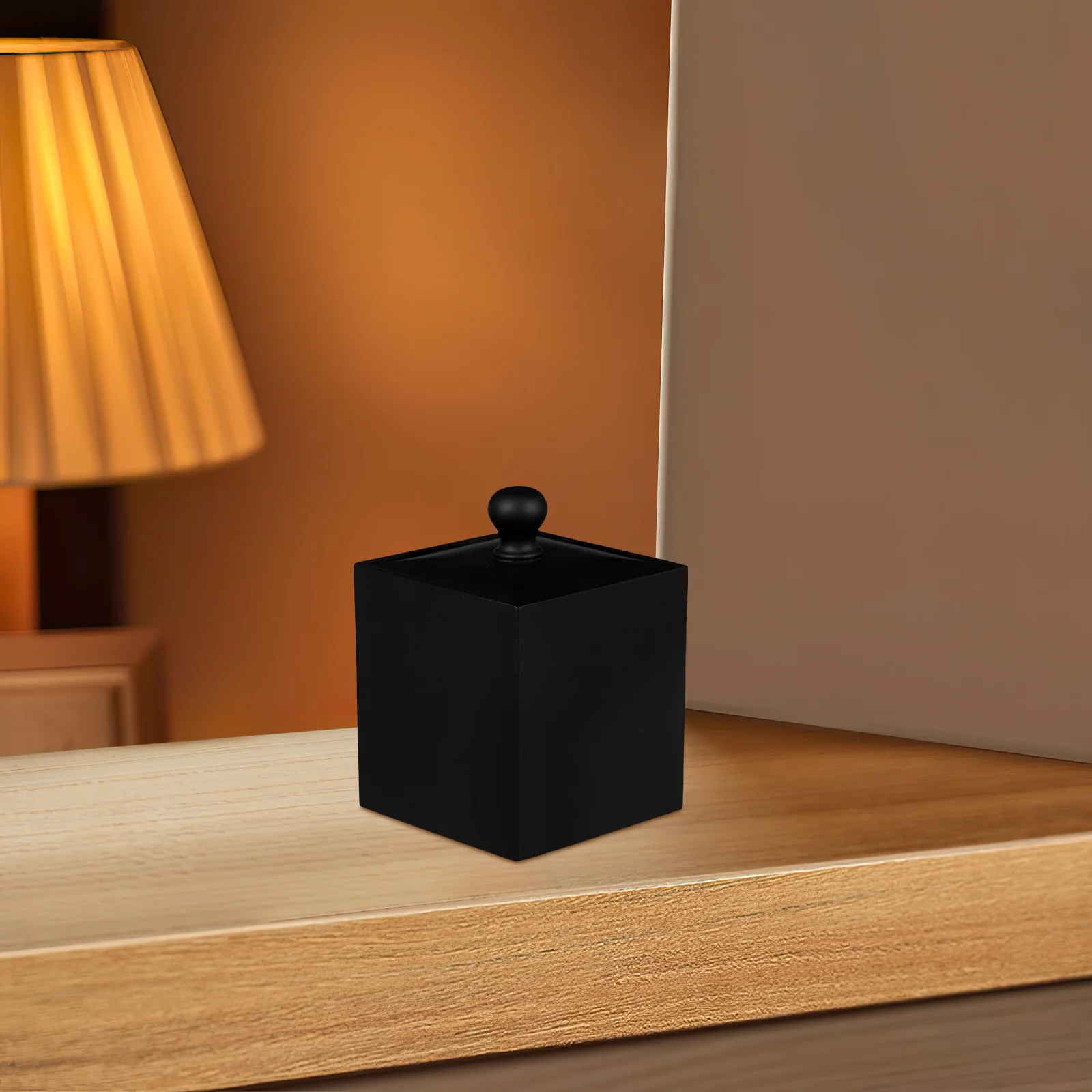 

Cotton Swabs Storage Box Black Storage Container Lid Toothpick Case Organizer Home Daily Use Toothpick Box