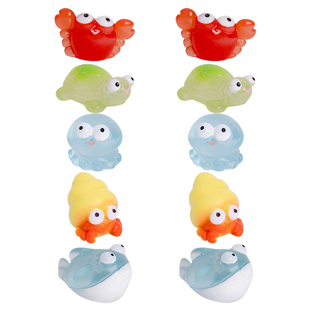 10 Pcs Accessories Aquarium Sea ​​animal Decorations Toy DIY Fish Tank Tiny Animals Figurine 240X160X100CM Resin Creatures