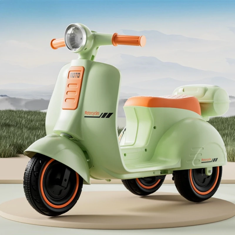 

‌Retro Style Electric Trike for Kids‌,Vintage Motorcycle Toy with Remote,Music & Flashing Lights,Durable Steel Frame