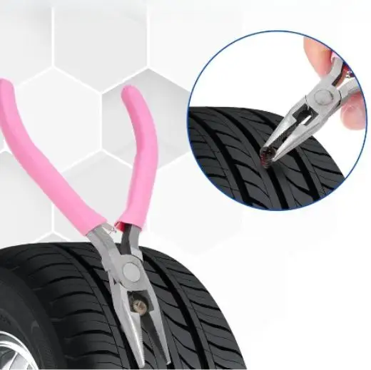 12 Pcs Tire Repair Kit Rubber Insertion Tool Set With Ratchet Pliers For Car Motorcycle Bike Tubeless Tire Fix