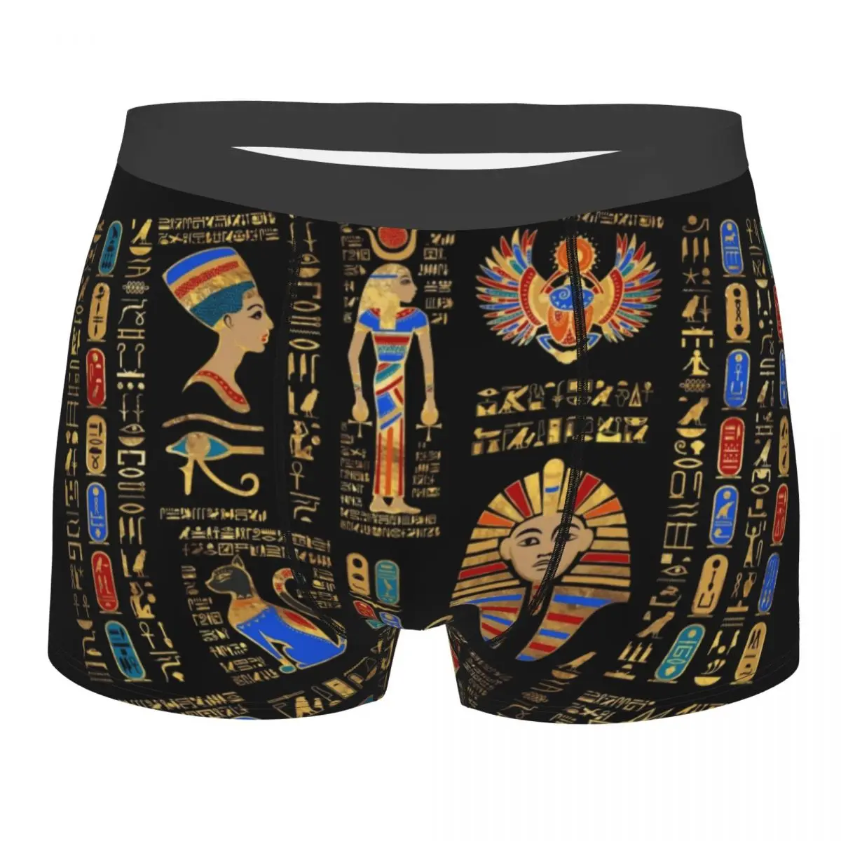 Custom  Egyptian Hieroglyphs And Deities God Underwear Ancient Egypt Pharaoh Boxer Briefs Breathable Shorts Panties Underpants