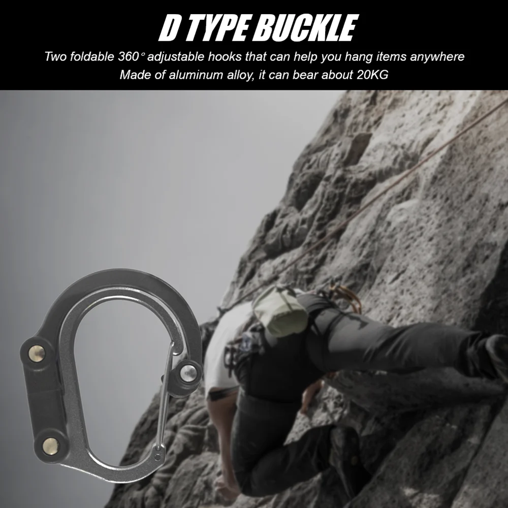 

Camping Hybrid Gear Clip Carabiner Rotating Hook Clip Non-Locking Strong Clips for Fishing Hiking Travel Backpack Carabiner Clip