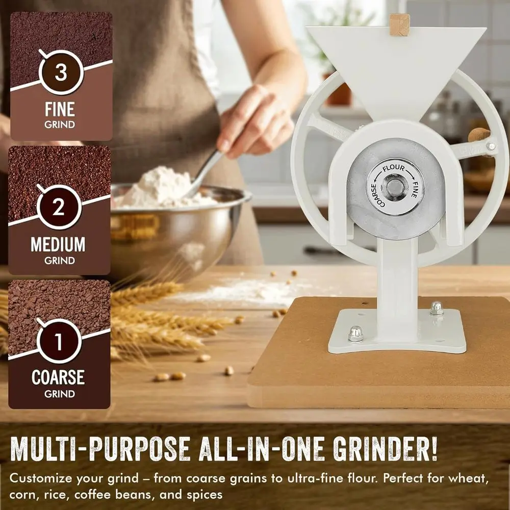 Portable Heavy-Duty Hand Grinder: Multipurpose Food Mill for Wheat, Corn, Oats, Coffee, Rice - Ideal for Home, Camping, Survival