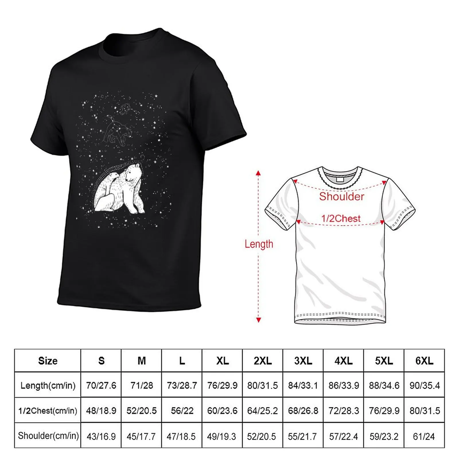 Polar Bear and Constellation Arctic Night Sky Stars T-Shirt designer shirts graphic tee shirt sweat shirts, men