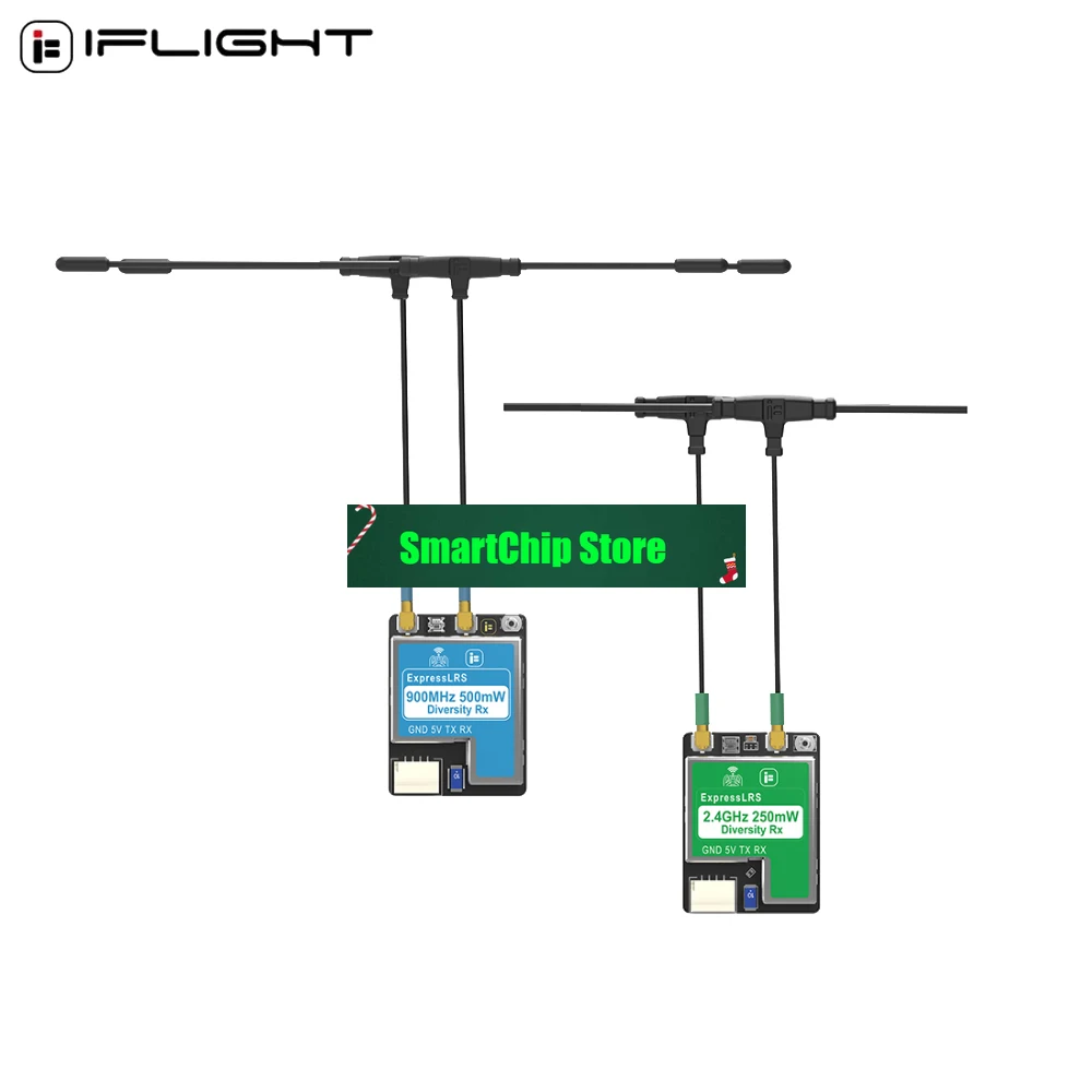 StoreiFlight 2.4GHZ/900MHZ ExpressLRS ELRS True Diversity Receiver Dual-antenna Diversity Long Range Receiver For RC PFDrone Pa