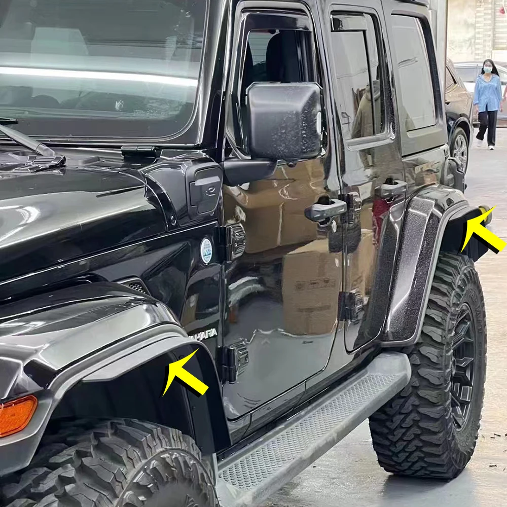 

Lantsun JL1280-6 High Wheel Eyebrow ABS Widened Small Fender Flares for Jeep for Wrangler JL2018+, Front/Rear Cover Strip