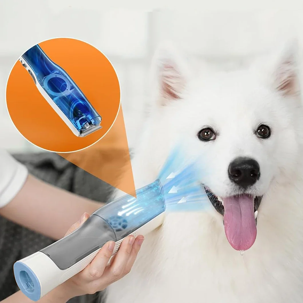 Dog Grooming Vacuum Kit 2L Groomer Dog Cat Electric Suction Comb Clippers Pet Hair Shedding Brush 6-in-1 Pet Grooming Kit