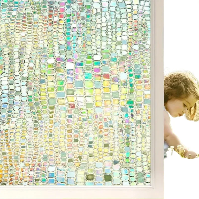 

3D laser window sticker static glue free glass film light transmission opaque balcony store decoration encountering