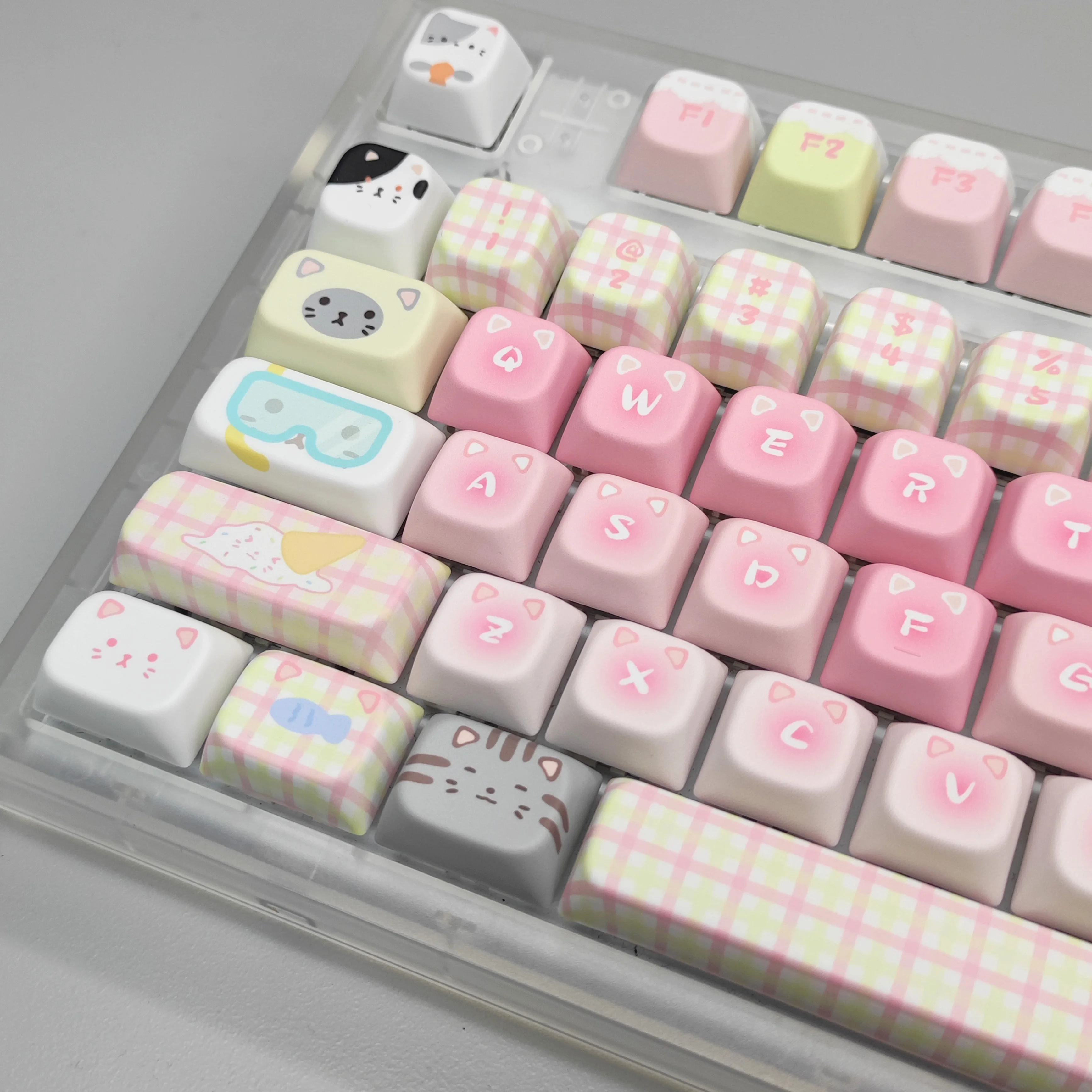 

140-клавишный COA-профиль Cat Team Theme, набор колпачков для термосублимации, PBT для механической клавиатуры MX Switch для периферийных устройств