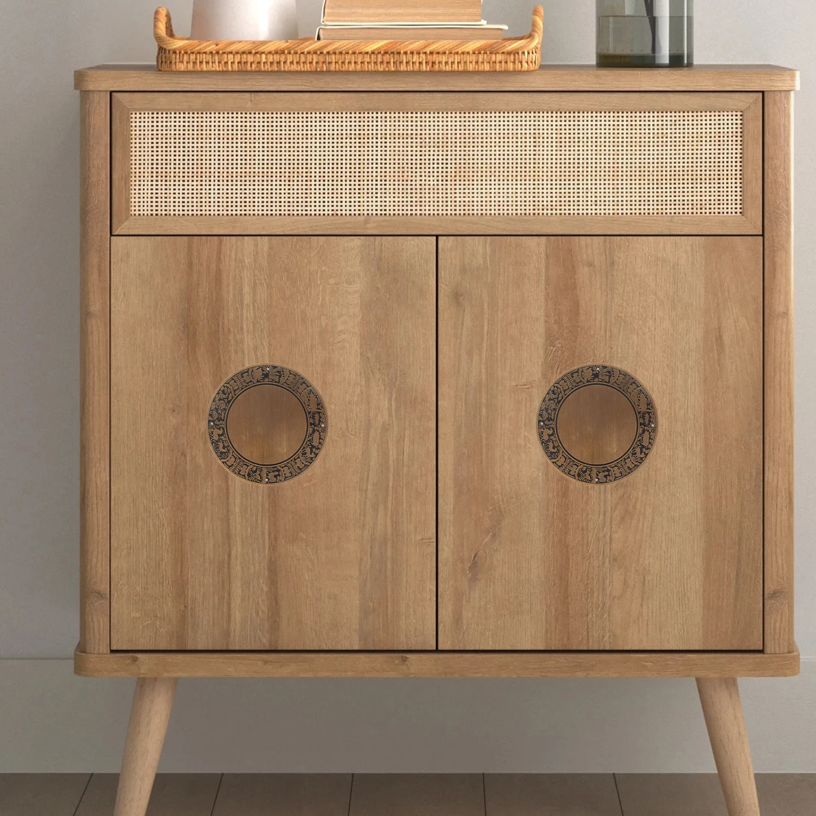 

Round Wooden Box Accessories Copper Basement Utility Cabinet Faceplate Backplate